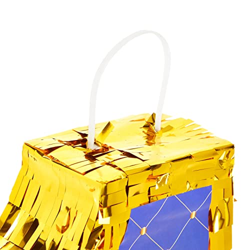Small Royal Blue And Gold Number 1 Pinata With Pull Strings For 1St Birthday Party Table Decorations, 16.5 X 10.6 X 3 In #TOP2