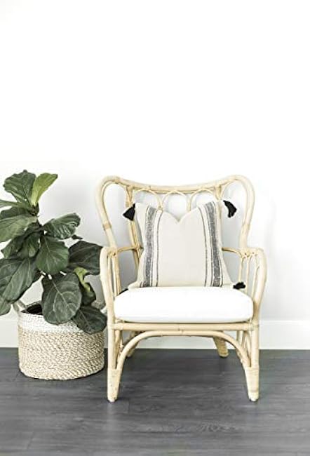 Woven Nook - Modern & Luxurious 18 x 18 Decorative Boho Throw Pillow Covers - Durable Quality & Machine Washable - Luca Design - Black, White, Grey, and Neutral - 2 Pack