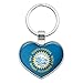South Dakota State Flag Keychain Heart Love Metal Key Chain Ring
