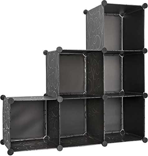 Lightweight Portable Wardrobe Storage Bins Organizer / Cabinet Basket Shelf | Household Office Cubeic Book Organization | Easy Assembly DIY-6 Cube | Flexible 1,2,3,4,5,6 Tiers | Offices Box Declutter