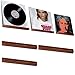 Heimlove 3 Pack Solid Wood Vinyl Record Wall Mount Shelves, Walnut 12 Inch Vinyl Holder for Album Record Storage & Display, Floating Shelves for Wall Decor, Kids Bookshelf, Magazine Rack, Photo Ledge