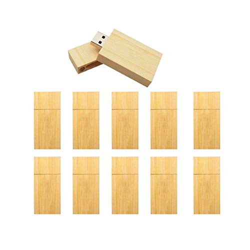 Anloter 10 pcs Bois USB Flash Drive Mémoire Pouce bâton Pendrive Couleur carbonisé Bambou USB 2.0 High Speed U-Disk 4 Go