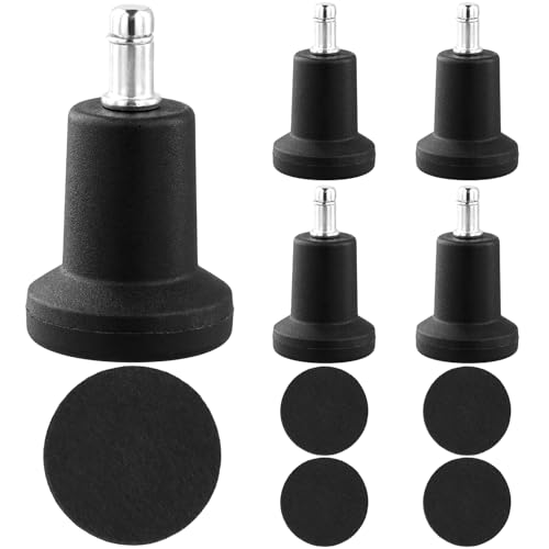 QWORK® 5 Pièces Remplacement roulettes de Chaise, roulettes Chaise Patins de Sol, Bureau Chaise Coussin de Pied Fixeavec Base 50 mm