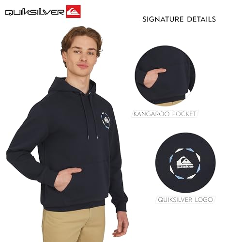 Image of Quiksilver Men's Regular Fit Super Soft Fleece Midweight Pullover Hooded Sweatshirt