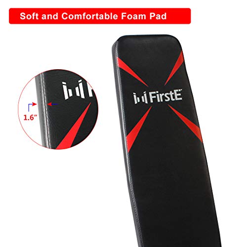 FirstE Adjustable Weight Bench, Portable Strength Training Bench, Flat Incline Decline Full Body Exercise Men/Women Fitness Bench, Foldable Workout Bench for Home Gym Indoor, 550lbs Capacity