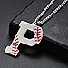VEEHOO Baseball Necklace for Men Boys,Initial A-Z Letter Baseball Jewelry Pendant Baseball Gifts for Boys Boyfriend Coach Dad (Silver, P)
