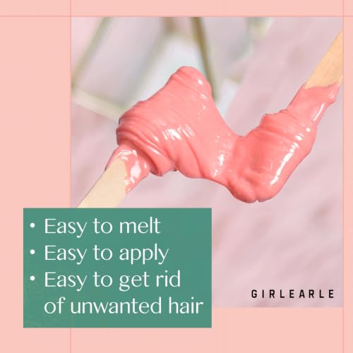 Image of GIRLEARLE 1LB Wax Beads for Hair Removal Sensitive Skin with Rose Formula | Hard Wax for Full Body, Facial, Brazilian Bikini, Armpit, Chest, Eyebrow, and Legs at Home Wax Refill for Women & Men (pink)