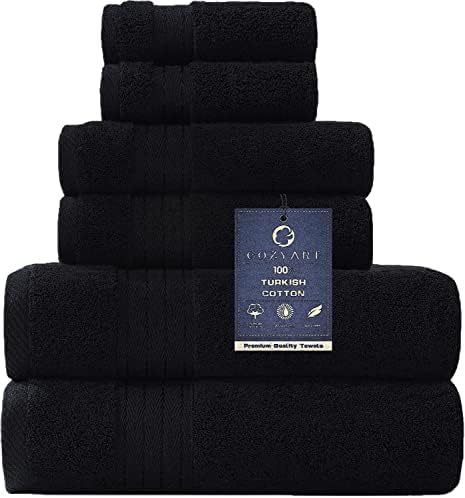 Amazon.com: COZYART Black Bathroom Towels Sets Clearance Prime 650 GSM ...