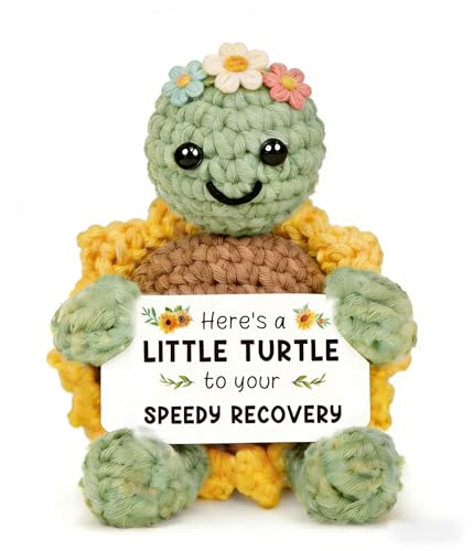 Get Well Soon Gifts for Women Men Thinking of You Gifts for Women Men Get Well Soon Gift After Surgery Inspirational Feel Better Gift for Family Friends - Handmade Positive Turtle Sunflower