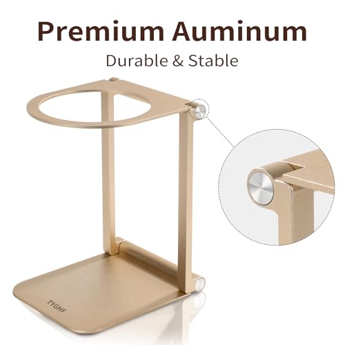 Image of Pour Over Coffee Maker Stand,Foldable Portable Electric Espresso Machine Stand,Holder for Coffee Grinder,Universal Dripper,V60 Dripper,Travel Coffee Maker, Press Round&Golden