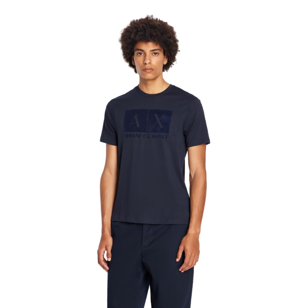 Armani Exchange Men's Regular Fit Crew Neck Cotton Jersey Box Logo Tee