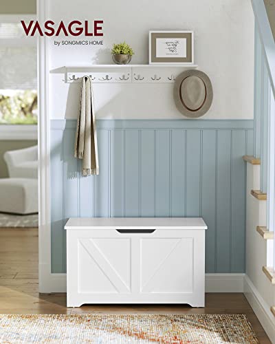 Miniatura 2 de Vasagle Puff Almacenaje, Banco Almacenaje Con 2 Bisagras De Seguridad, Baúl Almacenaje, Banco Zapatero, Estilo De Campo, 40 X 80 X 46 Cm, Para Pasillo Dormitorio Salón, Blanco Nube Lsb062t14
