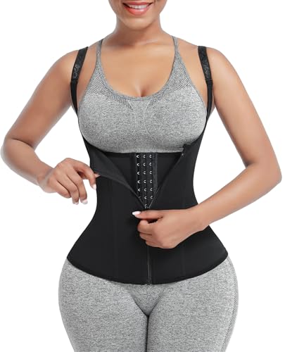 Image of FeelinGirl Waist Trainer for Women Corset Vest Body Shaper Cincher Trimmer Tank Top Sport Girdle with Steel Bones