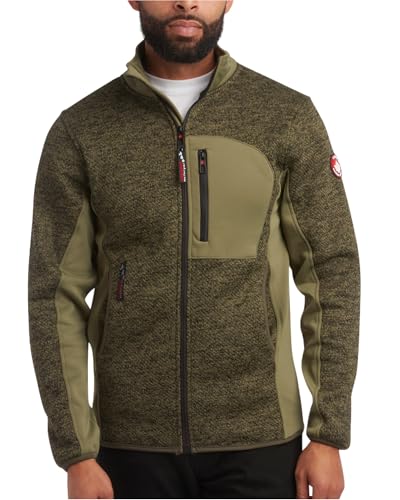 CANADA WEATHER GEAR Men's Sweater Fleece Jacket - Warm Zip Up Techno Fleece Sweater - Casual Outdoor Jackets for Men (M-XXL)