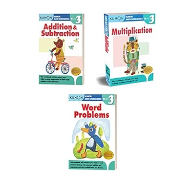Paperback Kumon Grade 3 Workbooks Set (3 Workbooks) Addition & Subtraction, Multiplication, Word Problems Book
