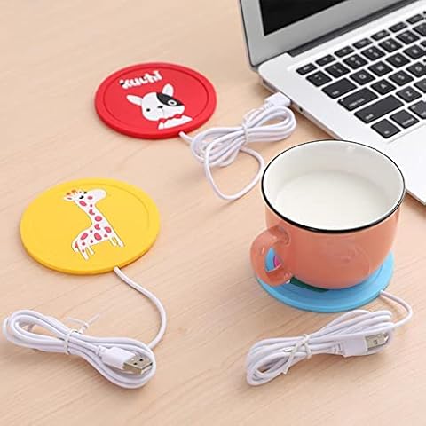 Kaikso-In Heating Coaster, USB Electric Warm Keeping Heater Mug Mat Non-Slip Silicone Cup Pad Milk Coffee Tea Hot Drinking Mug Warmer Coaster Cover