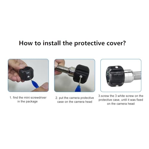 Anysun Black Camera Cover Protective Cover for 22mm & 23mm Sewer Camera Pipe Inspection Camera, 2pcs image 4
