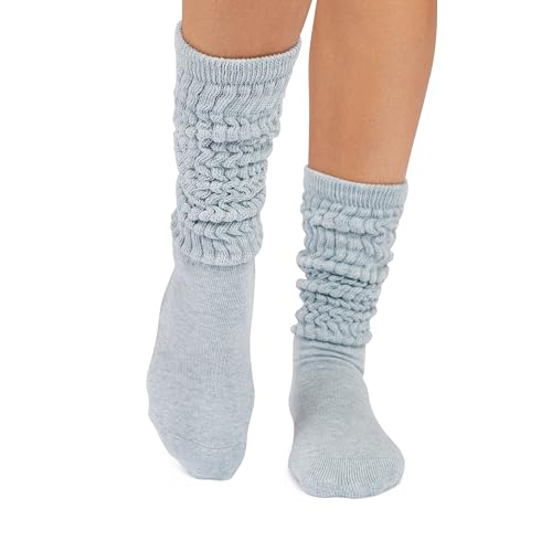 Image of TAVI Stacy Slouch Pilates Socks with Grips for Women | Non-Slip Grip Socks, Patented Grip Sole Design, Soft Organic Cotton Blend, Arch Band Support; Use for Yoga, Barre, Lagree