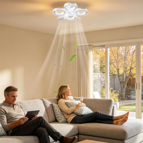 Ventilador de techo LED para techos bajos en dormitorios y cocinas 4