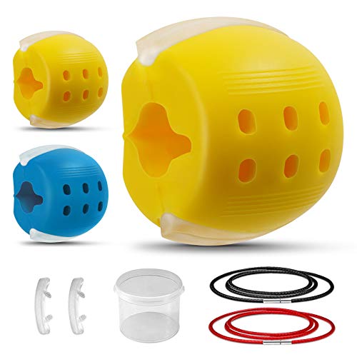 【UPGRADED】Jaw Exerciser And Neck Toning Exerciser Double Chin Exercise Device Fitness Ball Neck Exerciser Jaw Lift Fitness for Face Define Your Jawline, Tone Your Face (Starter+MidLevel)
