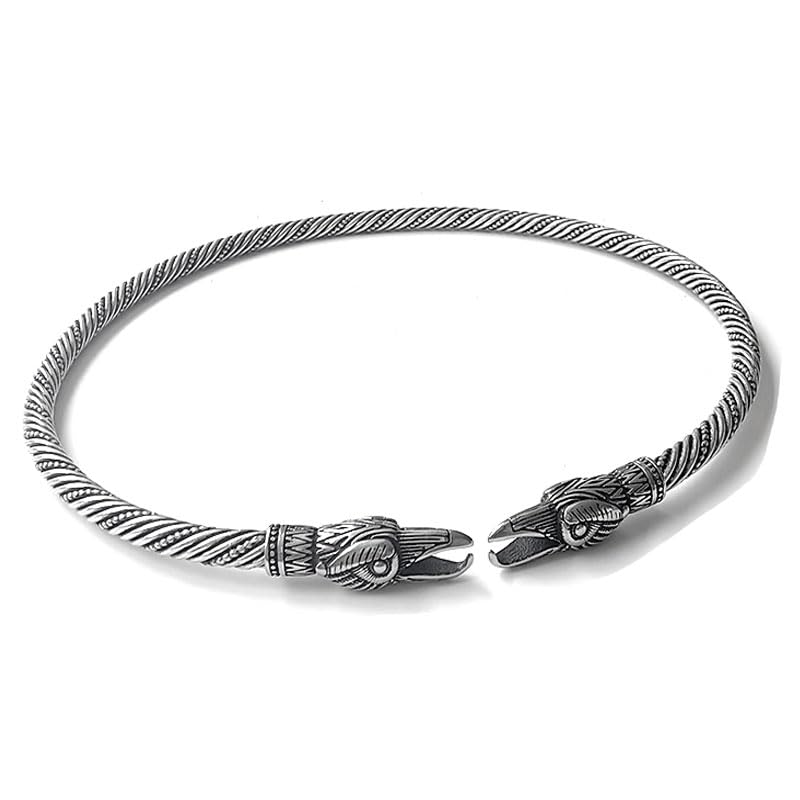 Medieval viking raven copper Necklace Traditional Celtic Torq Torque, Authentic Neckand Ancient Norse Neck Ring Viking Torc Gift Jewelry for Men Women