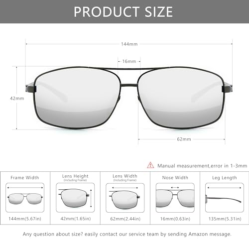 Image of SUNGAIT UV protection Ultra Lightweight Rectangular Polarized Sunglasses