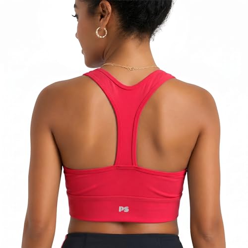 Image of POPSUGAR Sports Bras for Women - Y Back, High Neck, Strappy & Long Line Padded Racerback Bra Workout Yoga Top Racer Back Bra