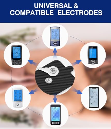 Image of Self-Adhesive Electrode, Cutaneous Electrode, Large Unit Pads, Upgraded Self-Adhesive Replacement Pads with Standard 3.5mm Snap-on Connector, Compatible with Belifu, Brilnurse, 10 Pack