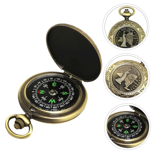 Brújula Vintage de Bolsillo con Cadena, Compacta para Camping miniatura 7