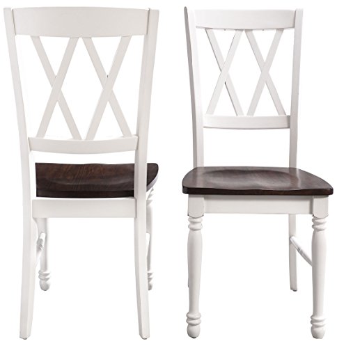 Crosley Furniture Shelby 7-Piece Dining Set with Table, Extension Leaf, and 6 Chairs, Distressed White