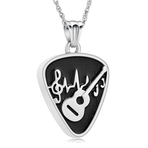 Collier urne funéraire en forme de médiator pour cendres pendentif cinéraire mixte