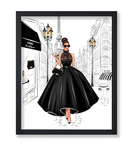 Image of Poster Master Lady in Black Print - Fashion Poster - Paris Designer Art - Modern Wall Design - Chic Gift for Women & Fashionista - Glam Decor for Bedroom or Girl's Room - 24x32 Unframed Wall Art