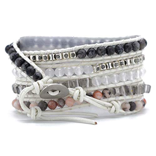 Image of Boho Wrap Bracelet for Women, Handmade Natural Imperial Jasper Multi-Layer Stone Beaded Bracelet, Bohemian Healing Crystal Stone Jewelry Gifts