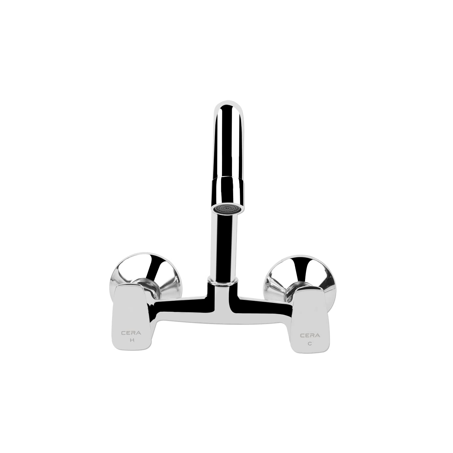 CERA Vine Sink Mixer (Wall Mounted) with 165 MM (6.5") Long Swivel SPOUT, Connecting Legs and Wall Flanges with Chrome Plating Deck Mount (Pack of 1) (B0BB2KXR9L) Amazon Price History, Amazon Price Tracker
