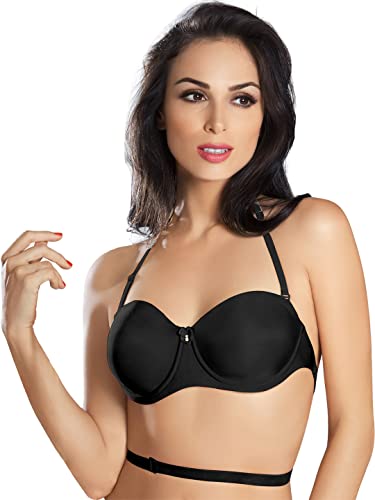 Image of SONARI Dazzle Womens Lightly Padded Balconette Bra| Underwired, Strapless, Backless, Low Coverage, Hand Washable, Regular Wear (DB555, Pack of 1)