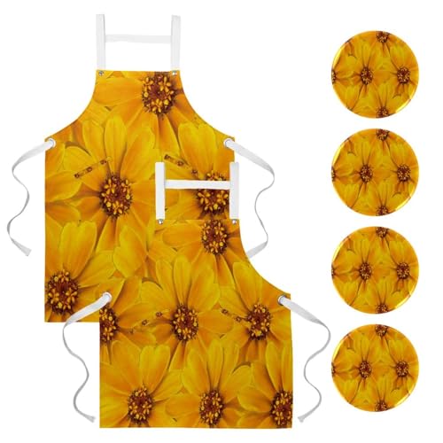 Tablier pour pâtisserie et cuisine créative à la maison avec motif fleurs