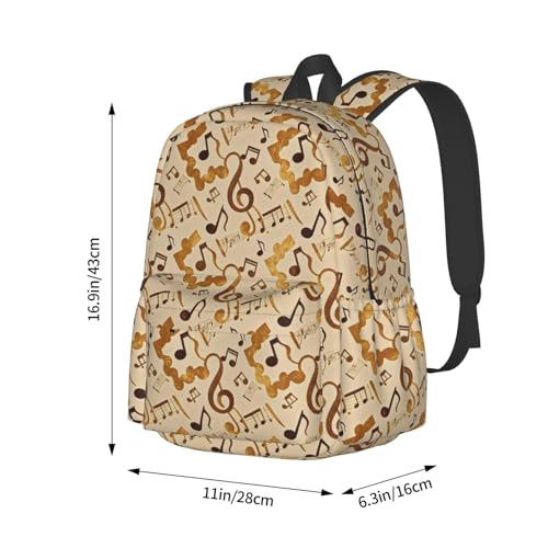Vintage Musical Notes Adult Backpacks 15 Inch Laptop Backpack Travel Bag for Men Women Gifts4