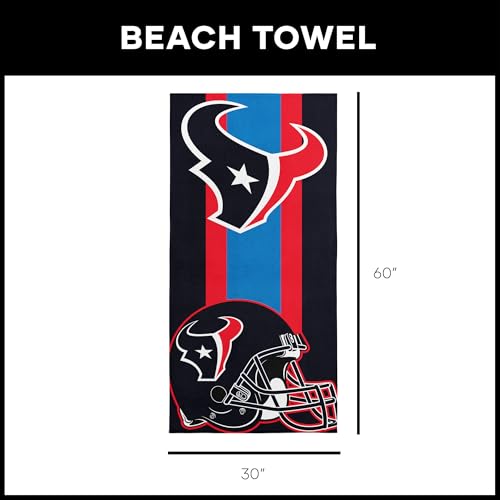 Image of Northwest NFL Houston Texans Unisex-Adult Beach Towel, 30 inch x 60 inch, Zone Read