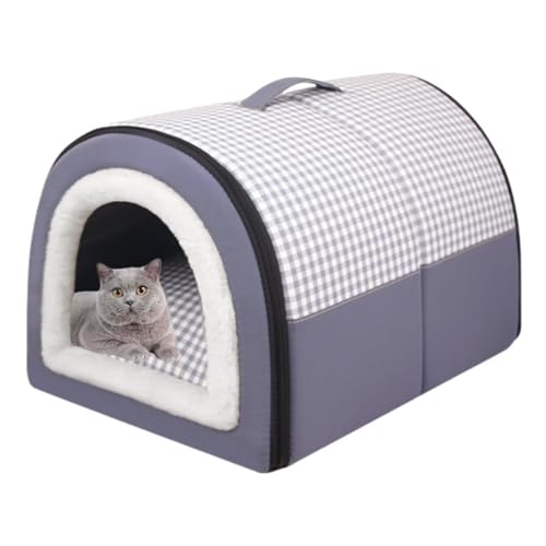 Auybuig ペットハウス 犬 猫 小屋 ベッド ドーム型 冬 暖かい 洗える 屋内用 小型犬 中型犬 大型犬 対応 クッション付き 滑り止め 防水 取り外し可能 猫ハウス 犬ハウス ペットベッド ペットドーム ペット用寝袋 四季対応 折りたたみ コンパ