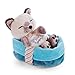 NICI 47893 Kuscheltier Körbchen 12 cm – Sleeping Pets Plüschtier Siam Mädchen, Jungen & Babys – Stofftier Katze zum Kuscheln, Spielen & Schlafen – Gemütliches Schmusetier, beige