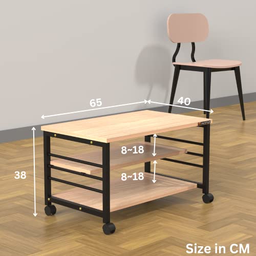 Image of InnoFur Meleti Low-Type Floor Sitting Table, Multi-Utility Desk, Study, Laptop for Home and Office (Walnut, 65x40CM)
