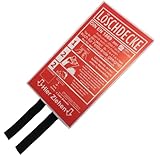 Brandengel Premium Löschdecke in Kunststoffbox DIN EN 1869:2001 Brandschutzdecke XL| 1,0 x 1,0 m auch für Fettbrände Fettbrand Küche Feuerlöschdecke Auto Ersten Hilfe 100 x 100 cm 1 Stück Box rot