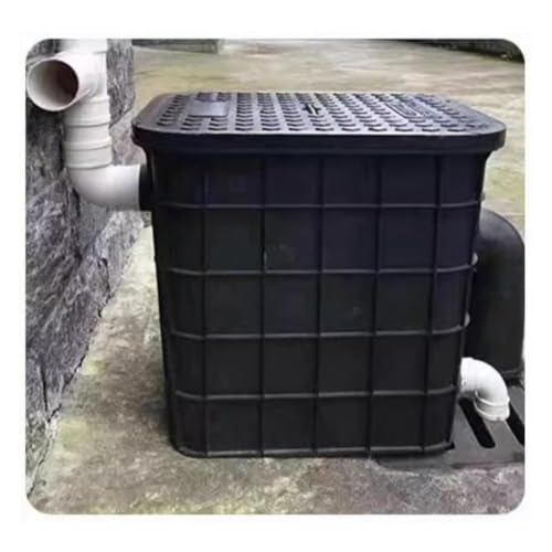 Trampa De Grasa De Plástico Debajo Del Fregadero Para Restaurantes, Exteriores Separador De Agua Y Aceite Usado Interceptor De Grasa Comercial(45L/40X40X40CM)
