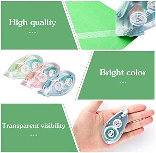 6 Pcs Glue Roller, Double Sided Tape Adhesive Glue Tape Transparent Tape Dispenser Scrapbook Runner Tape for Crafts Photos Scrapbooking Notes (8mm x 6m