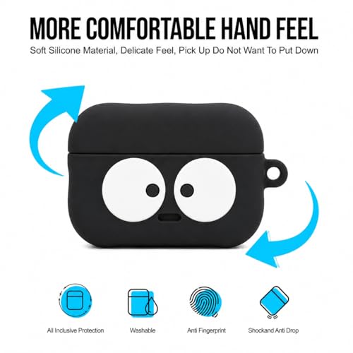 Image of Aniex Silicone Case Cover for realme Buds T500 Pro, Shockproof, Anti-Slip, Dustproof, Scratch Resistant, with Carabiner Hook, Full Body Protection (Circle Briquitte)