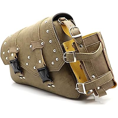 Motorcycle Side Bag Saddlebags PU Leather Motorcycle Swingarm Bag Tool Storage Bag (Left side)