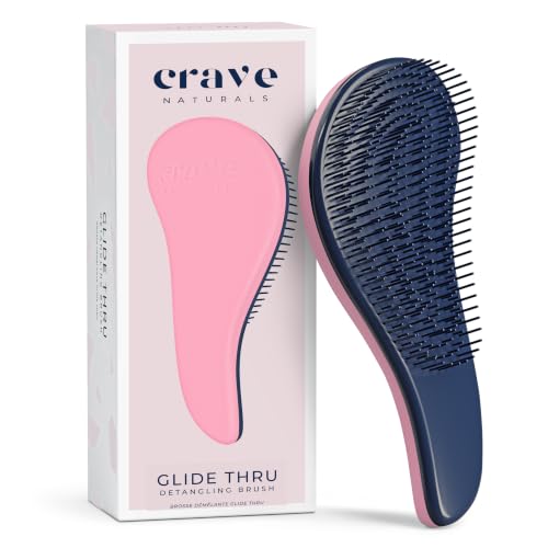 Crave Naturals Glide Thru Hair Brush - Detangler Brush for...