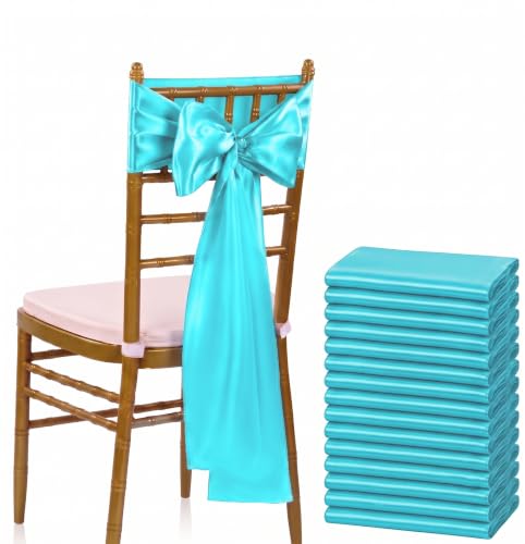 MDS® Pack of 200 Satin Chair Sashes for Wedding & Events – Teal