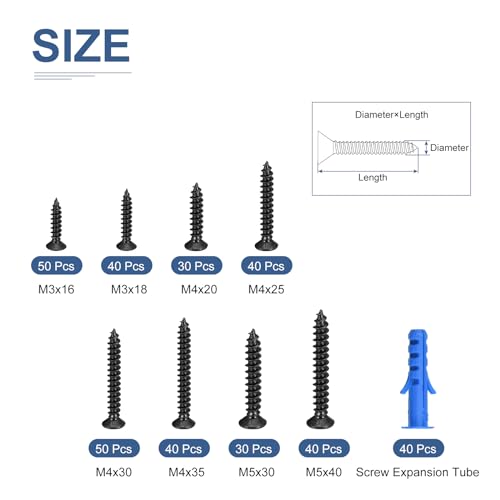 Kit de Tornillos para Madera Autotaraudantes 320 Piezas miniatura 2