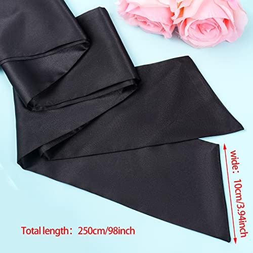 obmwang Wedding Satin Sash Belt for Special Occasion Dress Bridal Sash 4'' Wide Double Side2
